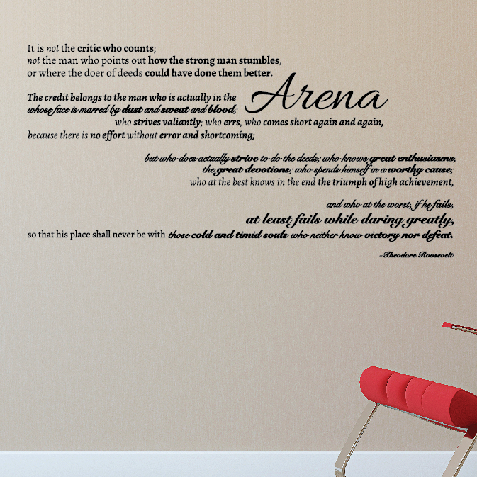 The Man in the Arena Quote - Dana Decals