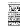 Typographic Multilingual Restroom Directions - Dana Decals