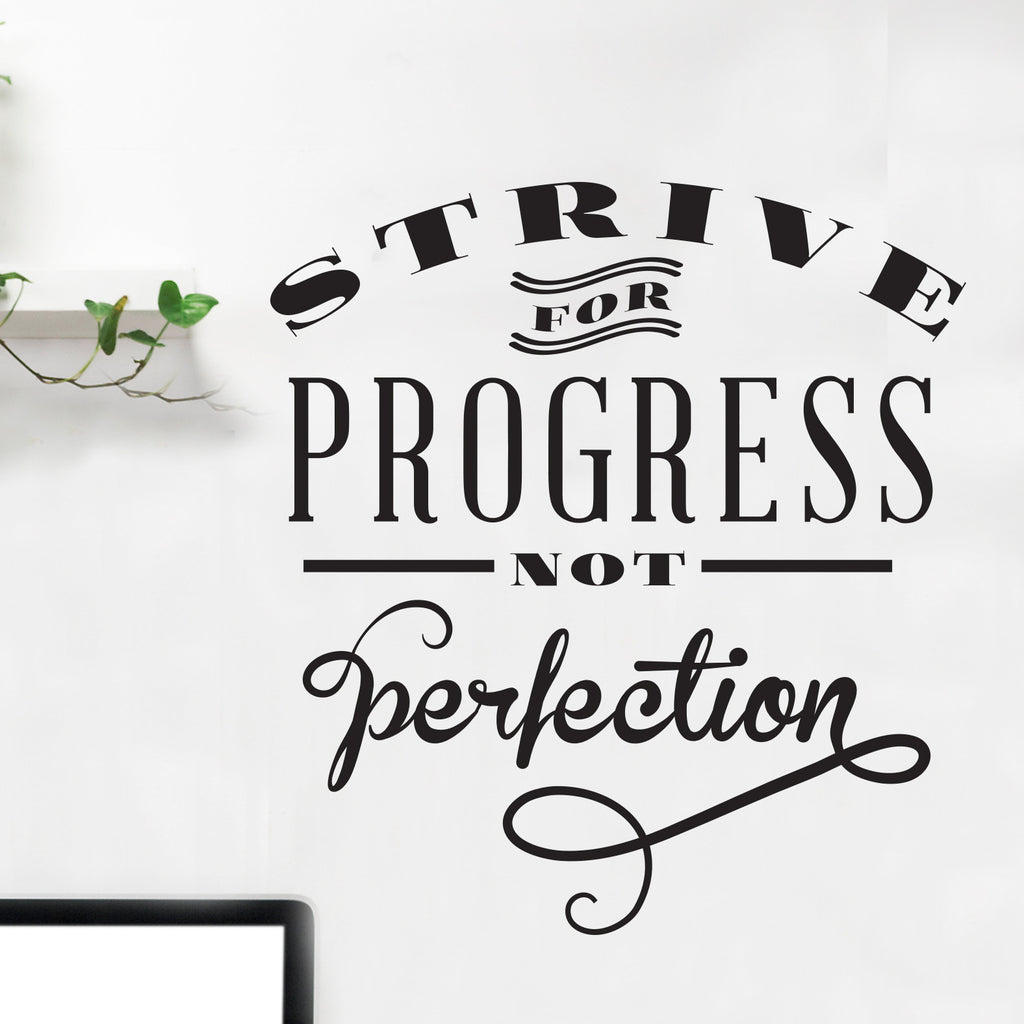 Progress Perfection Quote Wall Decal - Dana Decals