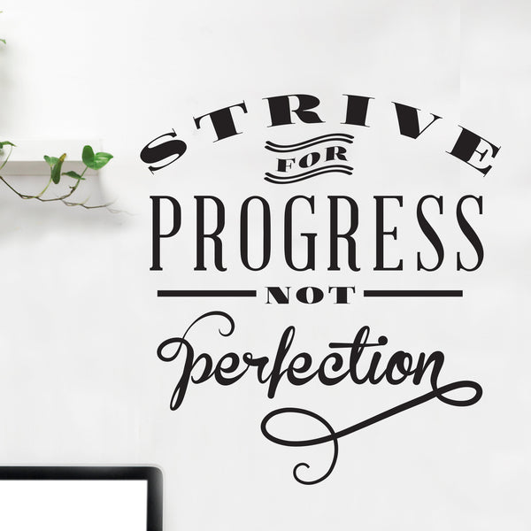 Progress Perfection Quote Wall Decal - Dana Decals