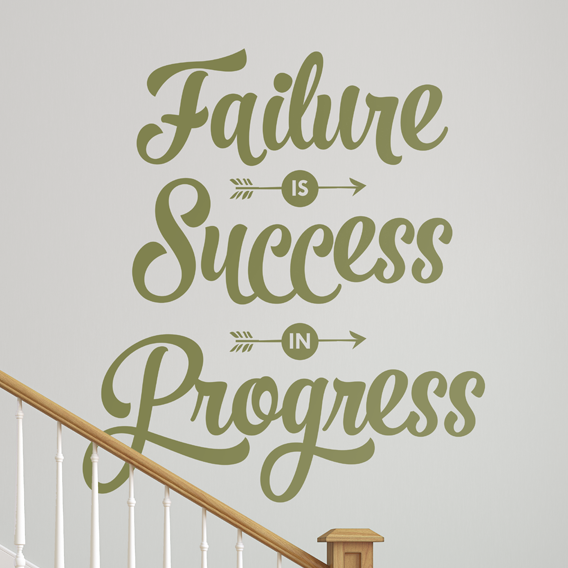 Failure is Success in Progress Quote - Dana Decals