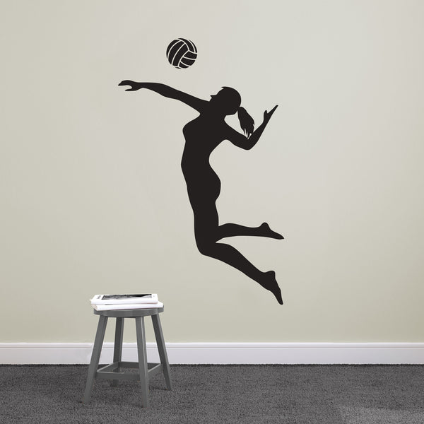 Female Volleyball Player Spiking - Dana Decals