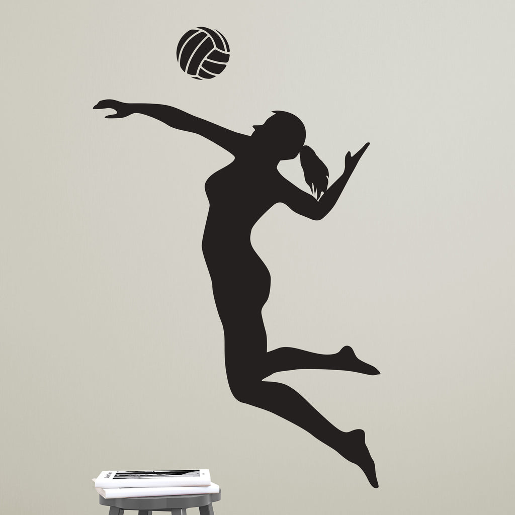 Female Volleyball Player Spiking - Dana Decals