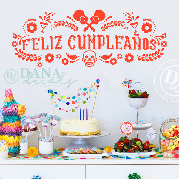 Feliz Cumpleaños Happy Birthday Sign - Dana Decals