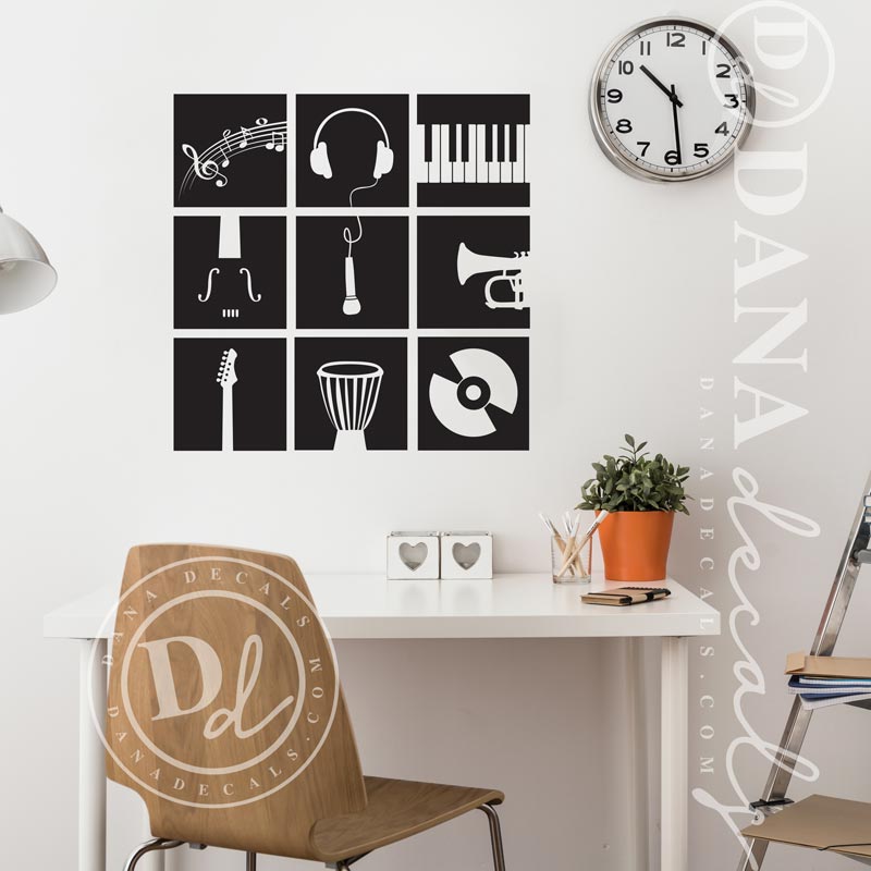 Music Instruments Stencil - Dana Decals