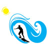 Surfer and Wave - Dana Decals