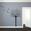 Leafless Tree Silhouette with Flock of Birds - Dana Decals