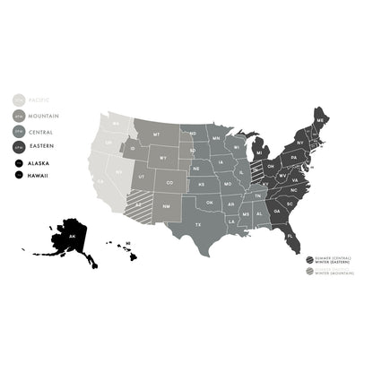 Time Zone Map - Dana Decals