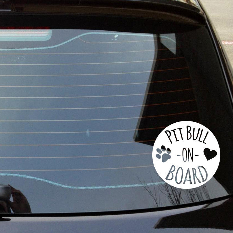 Pit Bull On Board Car Decal - Dana Decals