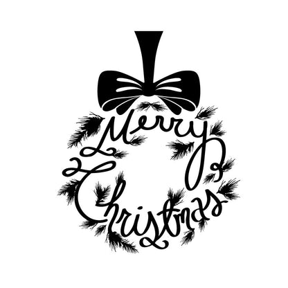 Merry Christmas Wreath Solid - Dana Decals