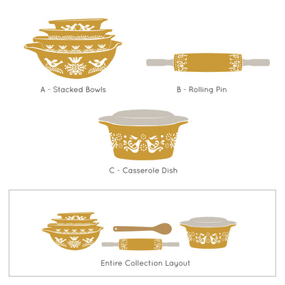 Vintage Pyrex Dish Collection - Dana Decals