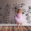 Whimsical Doodled Garden Wall Scene - Dana Decals