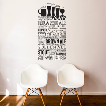 Beer List & Glasses - Dana Decals