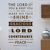 Benediction Verse - Numbers 6:24-26 - Dana Decals