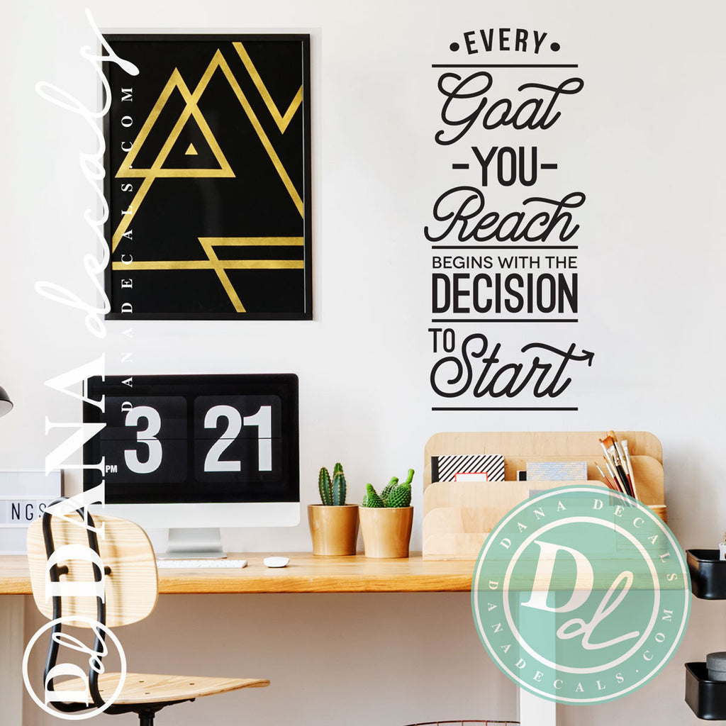 Motivational Reach your Goals Quote Wall Decal - Dana Decals