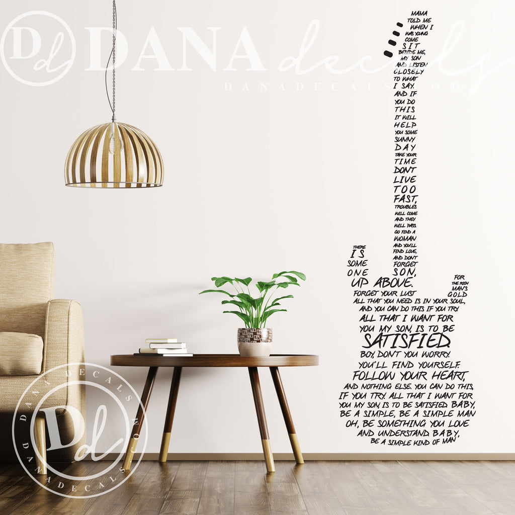 Simple Man Lyrics in Guitar - Dana Decals