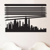 Custom Skyline under Window Blinds - Dana Decals