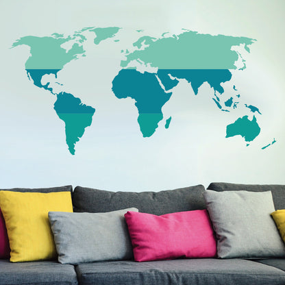 Tri-Color World Map - Dana Decals