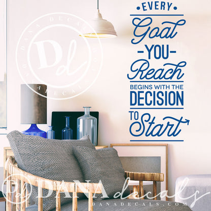 Motivational Reach your Goals Quote Wall Decal - Dana Decals