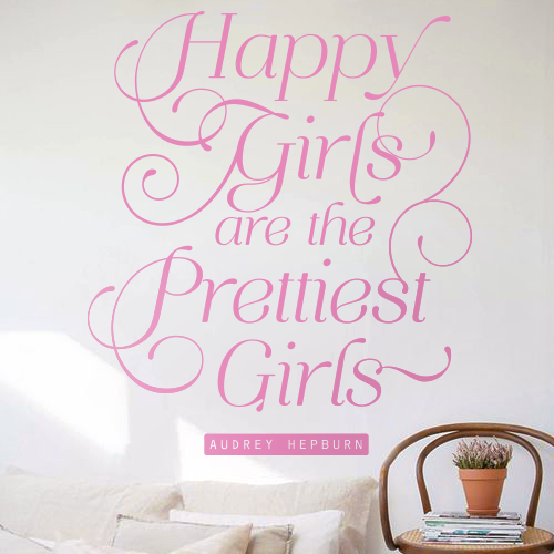 Audrey Hepburn Happy Girls Quote - Dana Decals