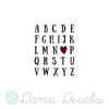 I Heart U Alphabet - Dana Decals