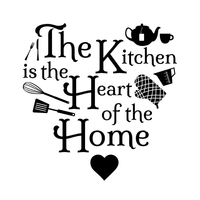 Kitchen Heart Home Icons Quote Decal | Shop Decals at Dana Decals
