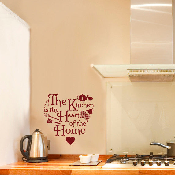 Kitchen Heart Home Icons Quote - Dana Decals