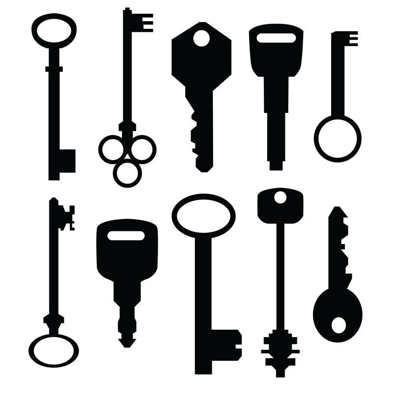 Modern & Vintage Key Silhouettes - Dana Decals