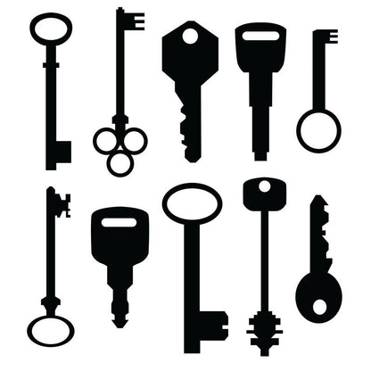 Modern & Vintage Key Silhouettes - Dana Decals