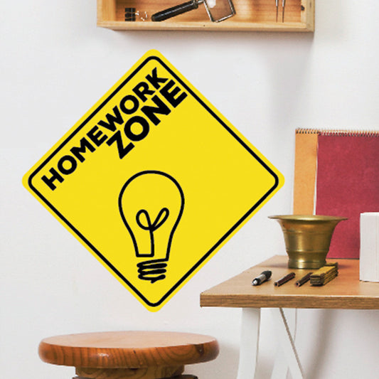 Homework Zone Road Sign With Icons - Dana Decals