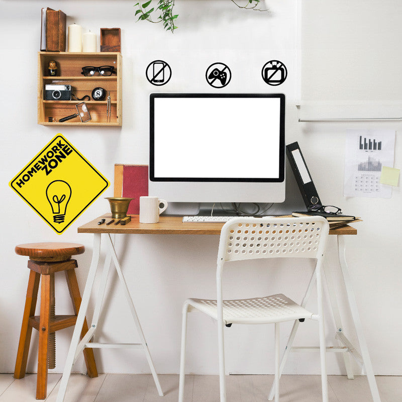 Homework Zone Road Sign With Icons - Dana Decals