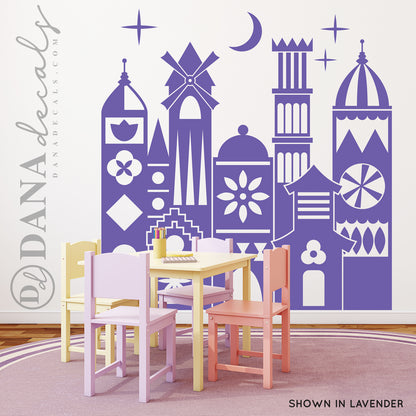 Whimsical Small Village World Wall Decal - Dana Decals
