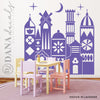 Whimsical Small Village World Wall Decal