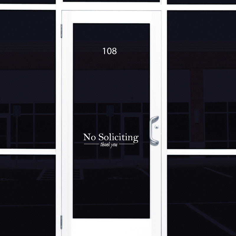 No Soliciting Thank You Door Sign - Dana Decals