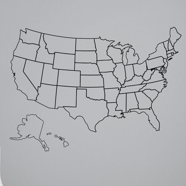 Outlined United States Map - Dana Decals