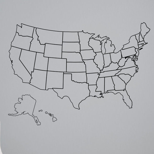 Outlined United States Map with Fill-In State Packs - Dana Decals