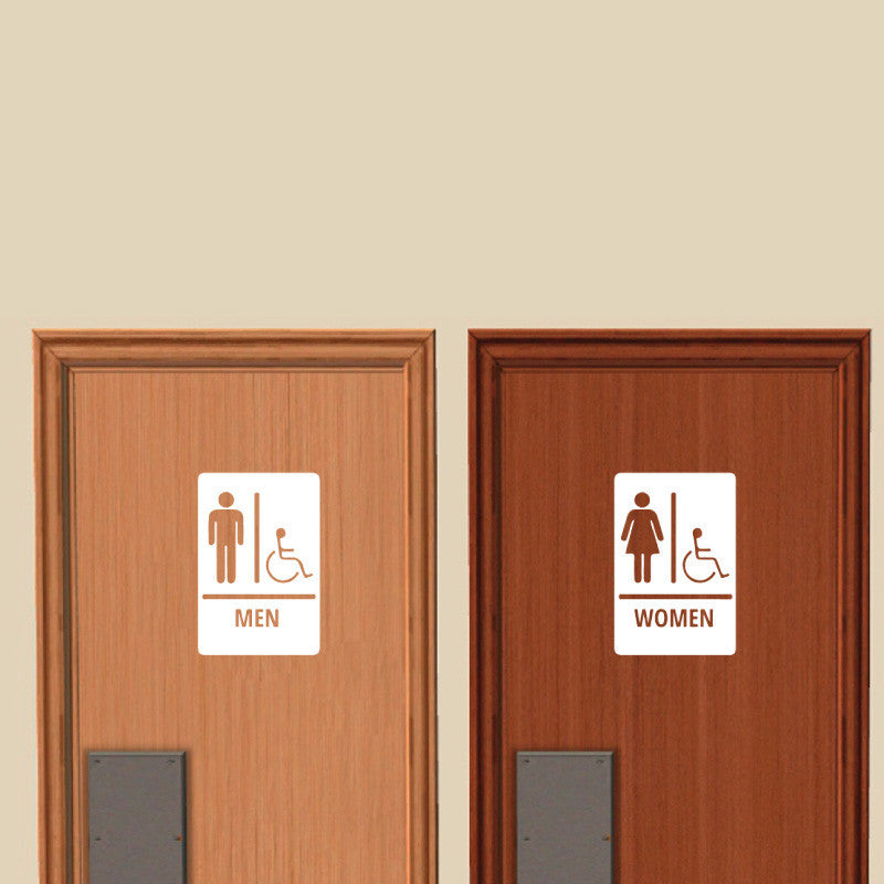 Men and Women Restroom Signs with International Symbol of Accessibility