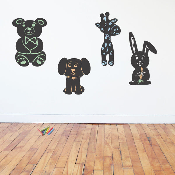 Cute Chalkboard Animal Silhouettes - Dana Decals