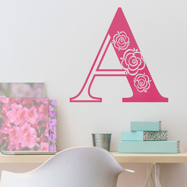 Decorative Rose Initial Letter - Dana Decals