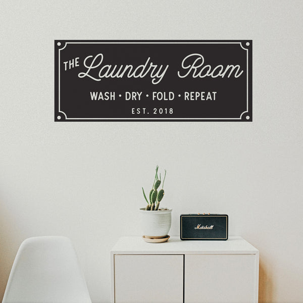 Laundry Room Established Sign - Dana Decals