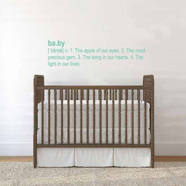 Definition of Baby - Nursery Quote Wall Decal - Dana Decals