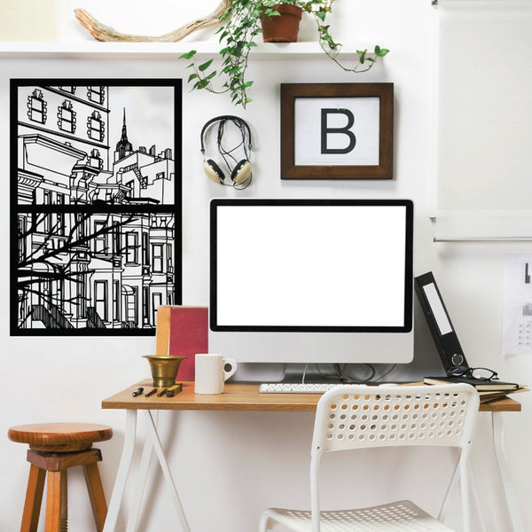 New York City Window Silhouette Scene - Dana Decals