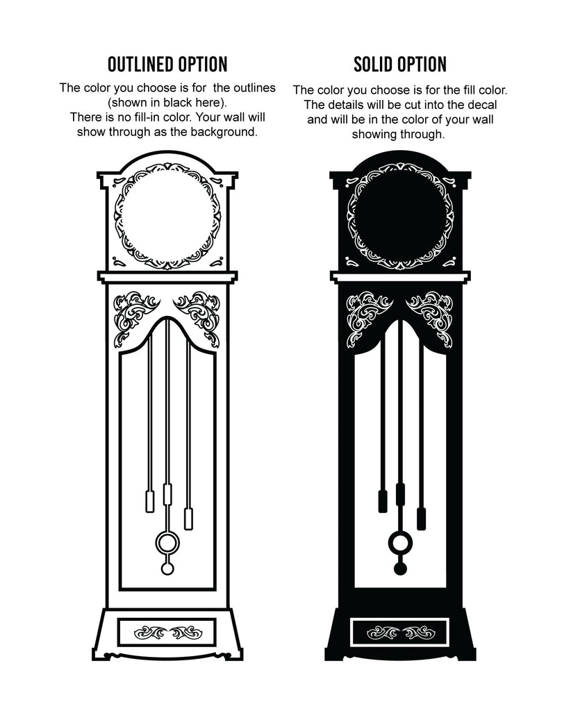 Antique Grandfather Clock Decal - Dana Decals