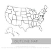 Outlined United States Map with Fill-In State Packs - Dana Decals