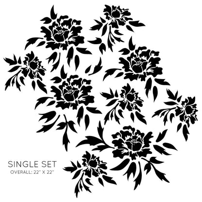 Single Color Flowing Floral Pattern - Dana Decals