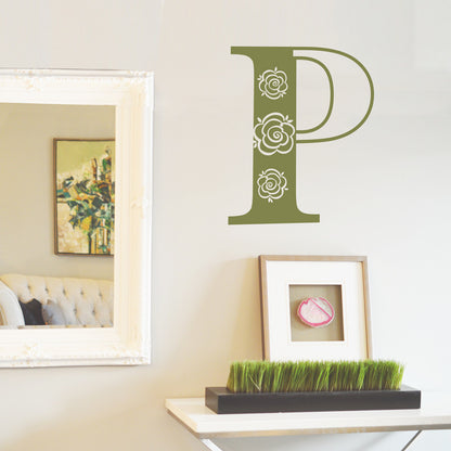 Decorative Rose Initial Letter - Dana Decals
