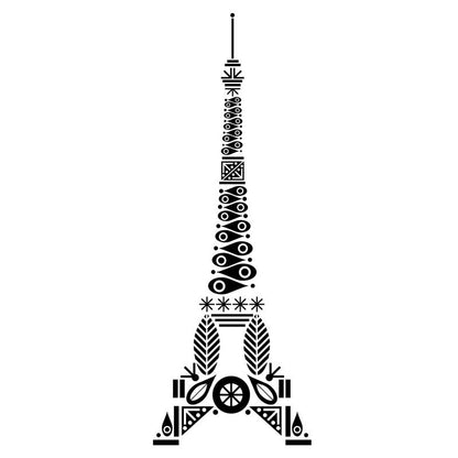 Mid Century Patterned Eiffel Tower - Dana Decals