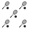 Tennis Ball & Racquet Pattern - Dana Decals