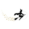 Witch on a Broom Silhouette Halloween - Dana Decals