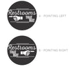 Pointing Restroom Direction Sign - Dana Decals